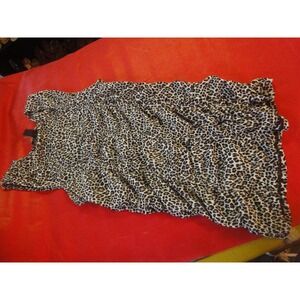 White house Black market animal print scrunched rouched shirt top womens M